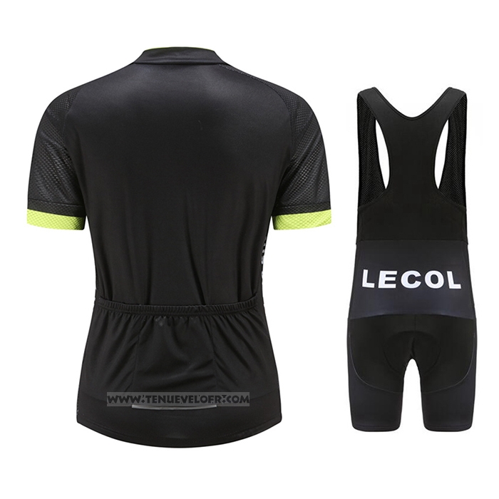 2021 Maillot Cyclisme Le Col Noir Jaune Manches Courtes et Cuissard